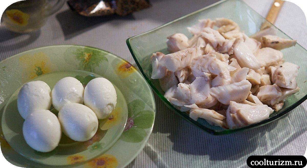 треска варёная с яйцами варёными