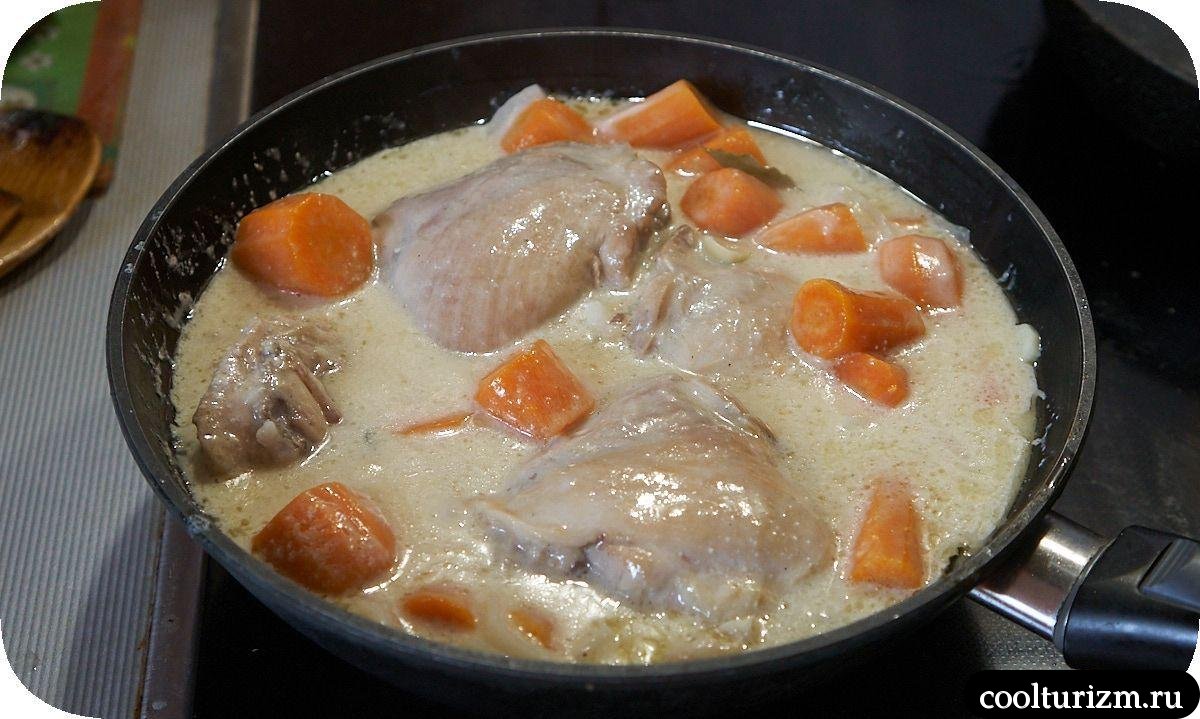Куриные бедра в сливках
