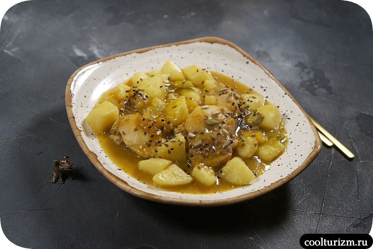 Курица с картофелем и зелёным кардамоном рецепт