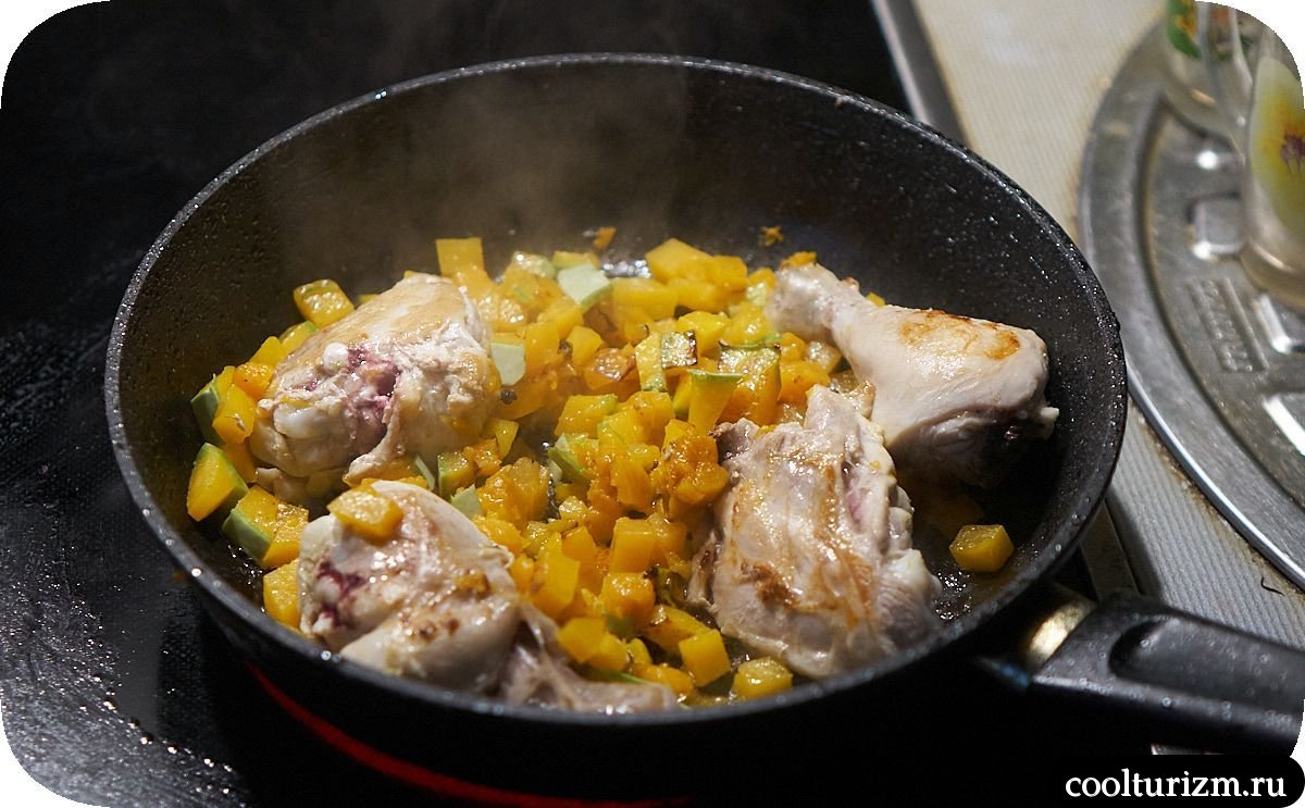 Шпинатные спагетти с курицей и тыквой как готовить