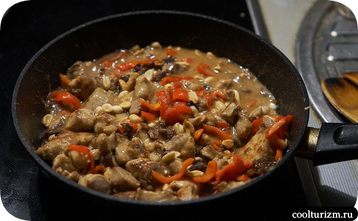 Мясо с арахисом по-азиатски в липком соусе