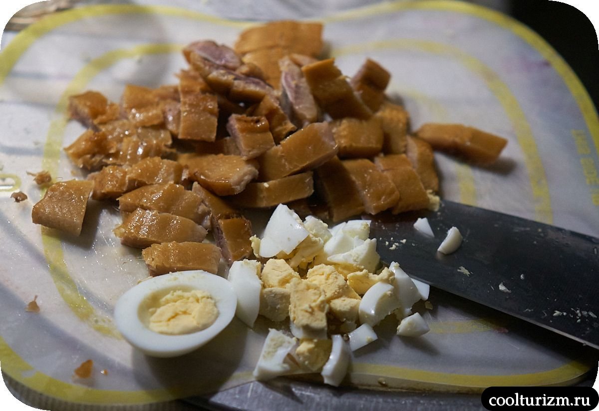 копченая селедка и яйца
