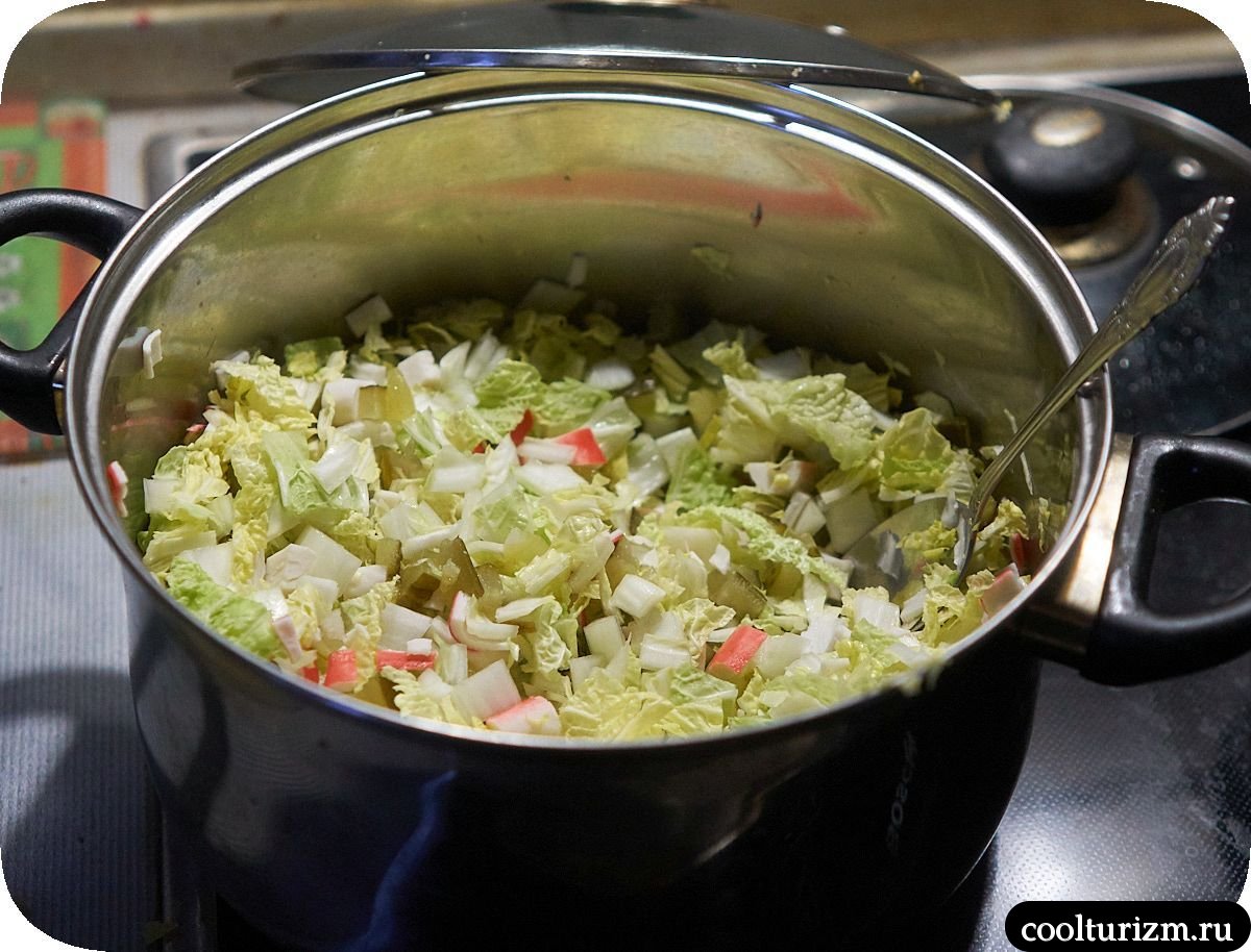 Салат с пекинской капустой и крабовыми палочками как готовить
