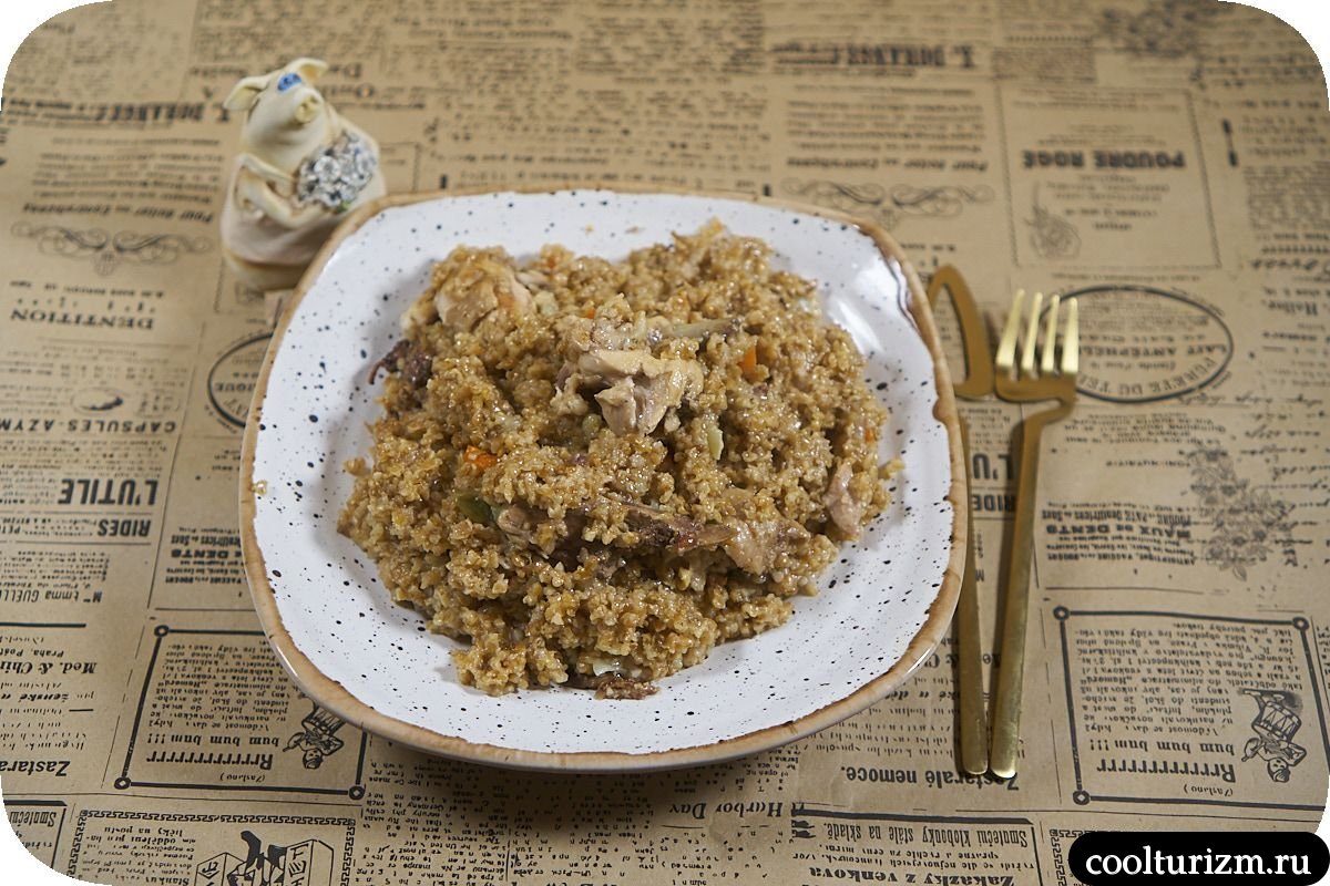 Пшеничная крупа с кусками курицы рецепт