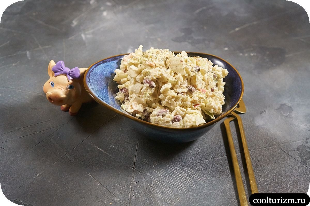 Салат с крабовыми палочками и фасолью рецепт
