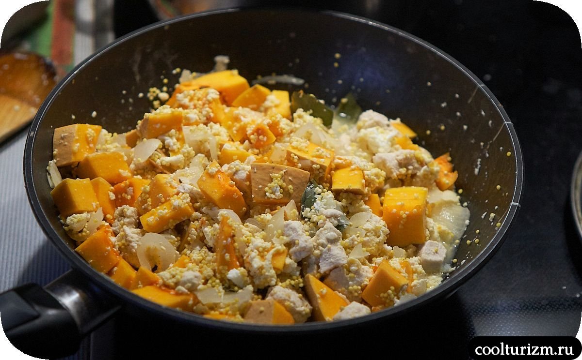 Тыква с куриной грудкой и пшеничной крупой как приготовить вкусно