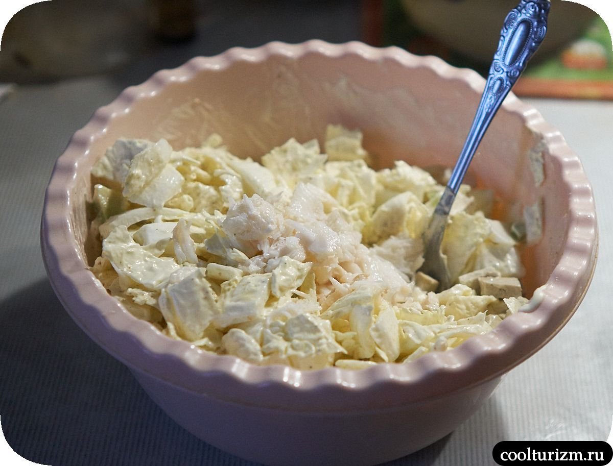 Рыбный салат с тофу