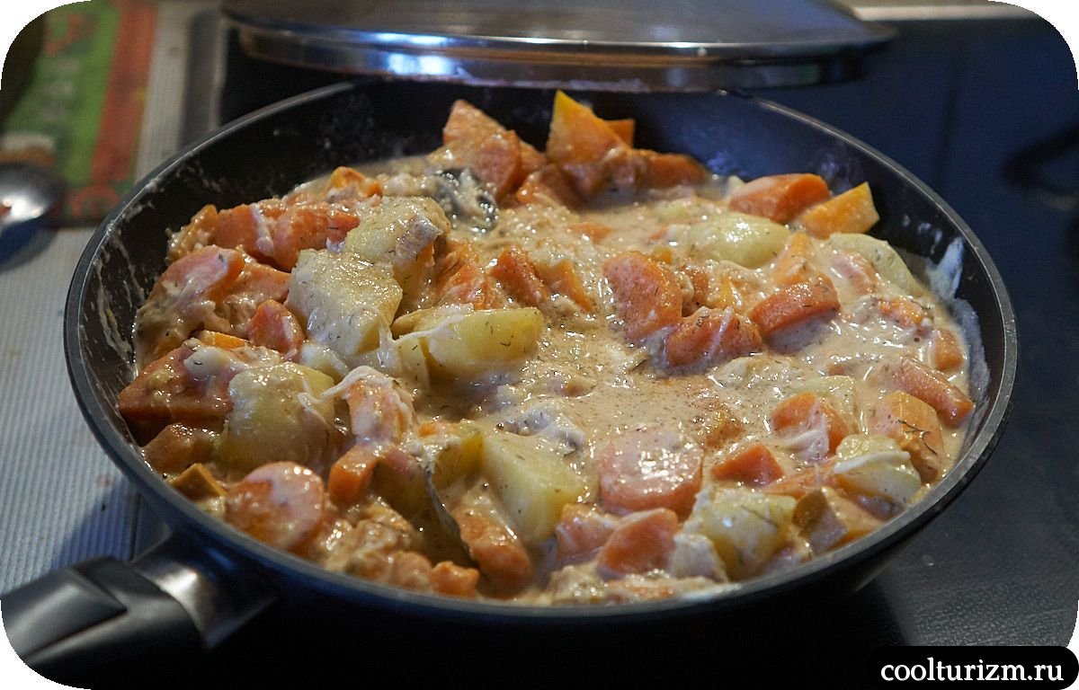 Щёки трески с морковью