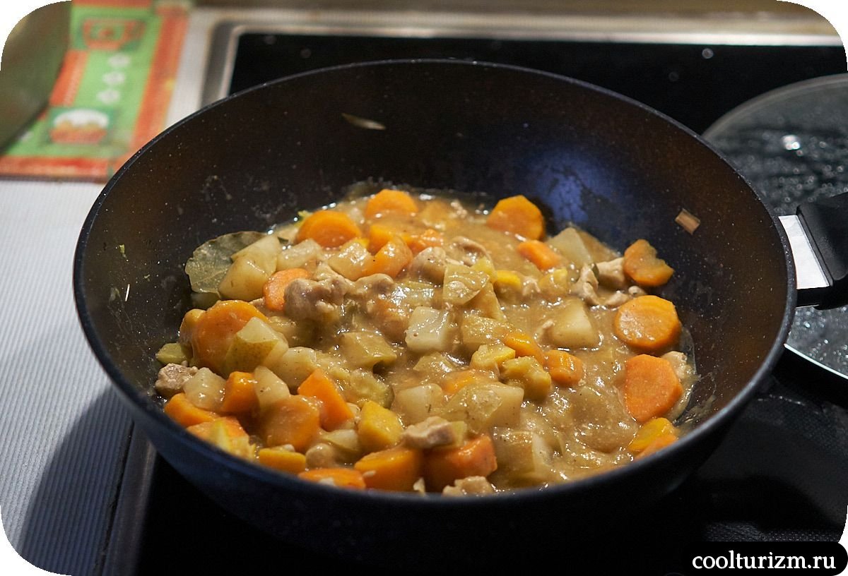 Морковный цимес с окороком и грушей вкусно и просто