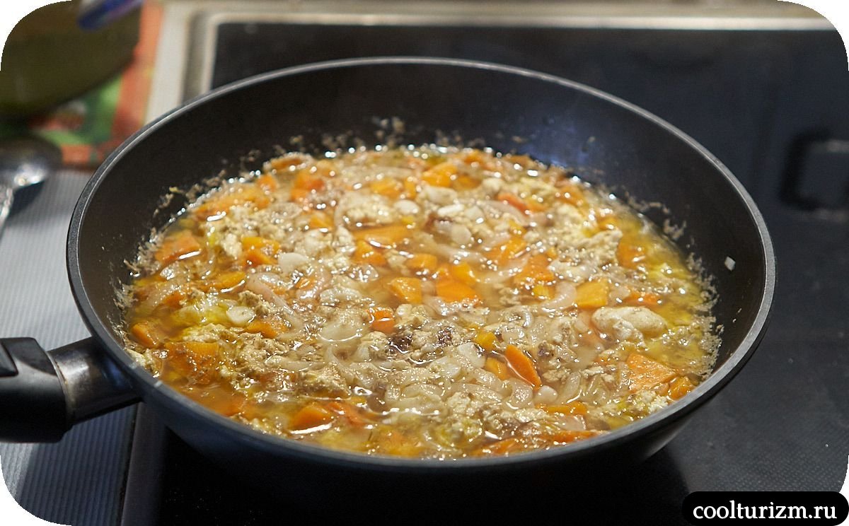 Зелёная гречка с овощами