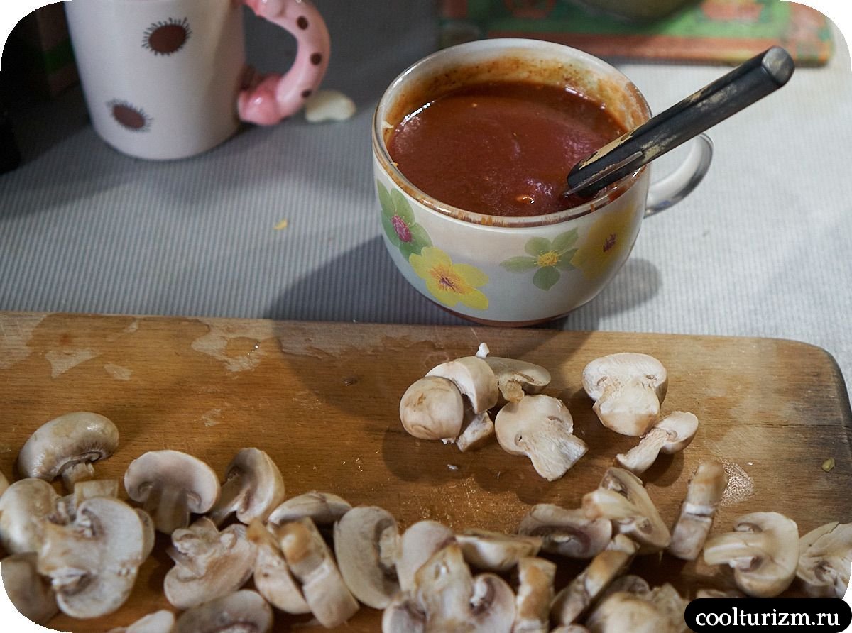 Шампиньоны с рисом