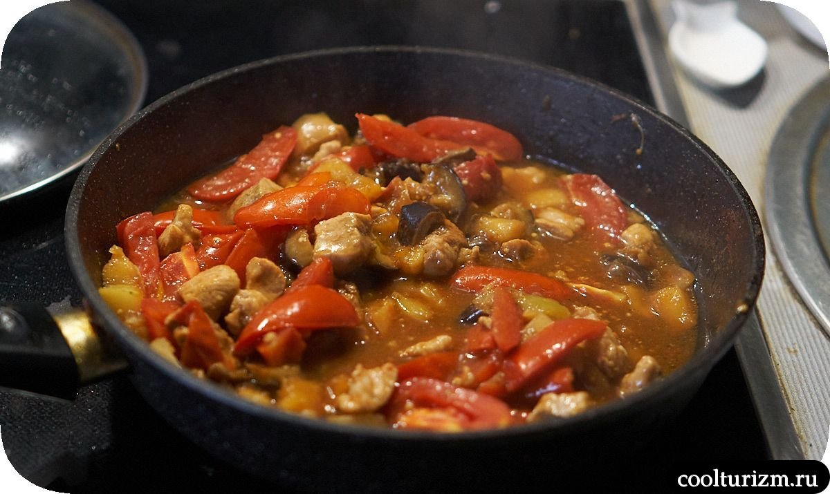 Баклажаны с мясом в устричном соусе азия